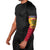 Chad Christmas Arm Sleeves with Red-Yellow Festive Pattern, National Coat of Arms, and Snowflake Accents - Wonder Print Shop