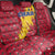 Chad Christmas Back Car Seat Cover with Red-Yellow Festive Pattern, National Coat of Arms, and Snowflake Accents - Wonder Print Shop
