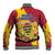 Chad Christmas Baseball Jacket with Red-Yellow Festive Pattern, National Coat of Arms, and Snowflake Accents - Wonder Print Shop