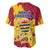 Chad Christmas Baseball Jersey with Red-Yellow Festive Pattern, National Coat of Arms, and Snowflake Accents - Wonder Print Shop
