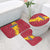 Chad Christmas Bathroom Set with Red-Yellow Festive Pattern, National Coat of Arms, and Snowflake Accents - Wonder Print Shop