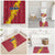 Chad Christmas Bathroom Set with Red-Yellow Festive Pattern, National Coat of Arms, and Snowflake Accents - Wonder Print Shop