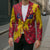 Chad Christmas Blazer with Red-Yellow Festive Pattern, National Coat of Arms, and Snowflake Accents - Wonder Print Shop