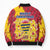 Chad Christmas Bomber Puffer Jacket with Red-Yellow Festive Pattern, National Coat of Arms, and Snowflake Accents - Wonder Print Shop