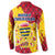 Chad Christmas Button Sweatshirt with Red-Yellow Festive Pattern, National Coat of Arms, and Snowflake Accents - Wonder Print Shop