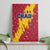 Chad Christmas Canvas Wall Art with Red-Yellow Festive Pattern, National Coat of Arms, and Snowflake Accents - Wonder Print Shop