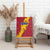 Chad Christmas Canvas Wall Art with Red-Yellow Festive Pattern, National Coat of Arms, and Snowflake Accents - Wonder Print Shop