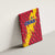 Chad Christmas Canvas Wall Art with Red-Yellow Festive Pattern, National Coat of Arms, and Snowflake Accents - Wonder Print Shop