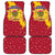 Chad Christmas Car Mats with Red-Yellow Festive Pattern, National Coat of Arms, and Snowflake Accents - Wonder Print Shop
