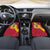 Chad Christmas Car Mats with Red-Yellow Festive Pattern, National Coat of Arms, and Snowflake Accents - Wonder Print Shop