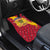 Chad Christmas Car Mats with Red-Yellow Festive Pattern, National Coat of Arms, and Snowflake Accents - Wonder Print Shop