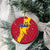 Chad Christmas Ceramic Ornament with Red-Yellow Festive Pattern, National Coat of Arms, and Snowflake Accents - Wonder Print Shop