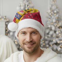 Chad Christmas Santa Hat with Red-Yellow Festive Pattern, National Coat of Arms, and Snowflake Accents - Wonder Print Shop