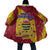Chad Christmas Cloak with Red-Yellow Festive Pattern, National Coat of Arms, and Snowflake Accents - Wonder Print Shop