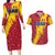 Chad Christmas Couples Matching Long Sleeve Bodycon Dress and Hawaiian Shirt with Red-Yellow Festive Pattern, National Coat of Arms, and Snowflake Accents - Wonder Print Shop