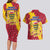 Chad Christmas Couples Matching Long Sleeve Bodycon Dress and Hawaiian Shirt with Red-Yellow Festive Pattern, National Coat of Arms, and Snowflake Accents - Wonder Print Shop