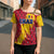 Chad Christmas Cross Shoulder Shirt with Red-Yellow Festive Pattern, National Coat of Arms, and Snowflake Accents - Wonder Print Shop