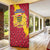 Chad Christmas Door Cover with Red-Yellow Festive Pattern, National Coat of Arms, and Snowflake Accents - Wonder Print Shop