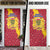 Chad Christmas Door Cover with Red-Yellow Festive Pattern, National Coat of Arms, and Snowflake Accents - Wonder Print Shop