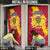 Chad Christmas Door Cover with Red-Yellow Festive Pattern, National Coat of Arms, and Snowflake Accents - Wonder Print Shop