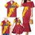 Chad Christmas Family Matching Mermaid Dress and Hawaiian Shirt with Red-Yellow Festive Pattern, National Coat of Arms, and Snowflake Accents - Wonder Print Shop