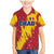 Chad Christmas Family Matching Mermaid Dress and Hawaiian Shirt with Red-Yellow Festive Pattern, National Coat of Arms, and Snowflake Accents - Wonder Print Shop