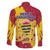 Chad Christmas Family Matching Off The Shoulder Long Sleeve Dress and Hawaiian Shirt with Red-Yellow Festive Pattern, National Coat of Arms, and Snowflake Accents - Wonder Print Shop