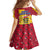 Chad Christmas Family Matching Off Shoulder Maxi Dress and Hawaiian Shirt with Red-Yellow Festive Pattern, National Coat of Arms, and Snowflake Accents - Wonder Print Shop