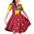 Chad Christmas Family Matching Off Shoulder Short Dress and Hawaiian Shirt with Red-Yellow Festive Pattern, National Coat of Arms, and Snowflake Accents - Wonder Print Shop