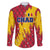 Chad Christmas Family Matching Puletasi and Hawaiian Shirt with Red-Yellow Festive Pattern, National Coat of Arms, and Snowflake Accents - Wonder Print Shop