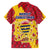 Chad Christmas Family Matching Summer Maxi Dress and Hawaiian Shirt with Red-Yellow Festive Pattern, National Coat of Arms, and Snowflake Accents - Wonder Print Shop