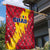Chad Christmas Garden Flag with Red-Yellow Festive Pattern, National Coat of Arms, and Snowflake Accents - Wonder Print Shop