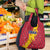 Chad Christmas Grocery Bag with Red-Yellow Festive Pattern, National Coat of Arms, and Snowflake Accents - Wonder Print Shop