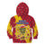 Chad Christmas Kid Hoodie with Red-Yellow Festive Pattern, National Coat of Arms, and Snowflake Accents - Wonder Print Shop