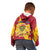 Chad Christmas Kid Hoodie with Red-Yellow Festive Pattern, National Coat of Arms, and Snowflake Accents - Wonder Print Shop