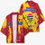 Chad Christmas Kimono with Red-Yellow Festive Pattern, National Coat of Arms, and Snowflake Accents - Wonder Print Shop