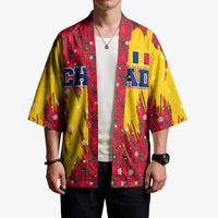 Chad Christmas Kimono with Red-Yellow Festive Pattern, National Coat of Arms, and Snowflake Accents - Wonder Print Shop