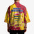 Chad Christmas Kimono with Red-Yellow Festive Pattern, National Coat of Arms, and Snowflake Accents - Wonder Print Shop
