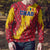 Chad Christmas Ugly Christmas Sweater with Red-Yellow Festive Pattern, National Coat of Arms, and Snowflake Accents - Wonder Print Shop