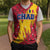 Chad Christmas Knitted V-Neck Vest with Red-Yellow Festive Pattern, National Coat of Arms, and Snowflake Accents - Wonder Print Shop