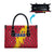 Chad Christmas Leather Bag with Red-Yellow Festive Pattern, National Coat of Arms, and Snowflake Accents - Wonder Print Shop