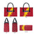 Chad Christmas Leather Bag with Red-Yellow Festive Pattern, National Coat of Arms, and Snowflake Accents - Wonder Print Shop