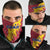Chad Christmas Neck Gaiter with Red-Yellow Festive Pattern, National Coat of Arms, and Snowflake Accents - Wonder Print Shop