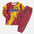 Chad Christmas Pajama Set with Red-Yellow Festive Pattern, National Coat of Arms, and Snowflake Accents - Wonder Print Shop