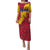 Chad Christmas Puletasi with Red-Yellow Festive Pattern, National Coat of Arms, and Snowflake Accents - Wonder Print Shop
