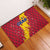 Chad Christmas Rubber Doormat with Red-Yellow Festive Pattern, National Coat of Arms, and Snowflake Accents - Wonder Print Shop