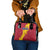 Chad Christmas Shoulder Handbag with Red-Yellow Festive Pattern, National Coat of Arms, and Snowflake Accents - Wonder Print Shop