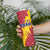 Chad Christmas Skinny Tumbler with Red-Yellow Festive Pattern, National Coat of Arms, and Snowflake Accents - Wonder Print Shop