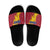 Chad Christmas Slide Sandals with Red-Yellow Festive Pattern, National Coat of Arms, and Snowflake Accents - Wonder Print Shop