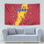 Chad Christmas Tapestry with Red-Yellow Festive Pattern, National Coat of Arms, and Snowflake Accents - Wonder Print Shop